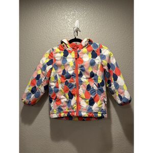 Mini Boden Tear Drop Pattern Fleece-Lined Hooded Jacket in Size 5-6Y